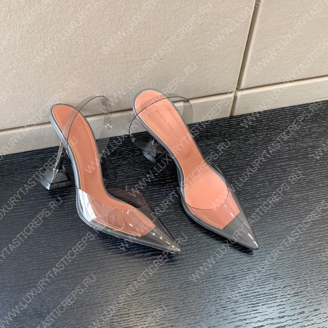 AMINA MUADDI HOLLI GLASS SLING TRANSPARENT GRAY AM8921