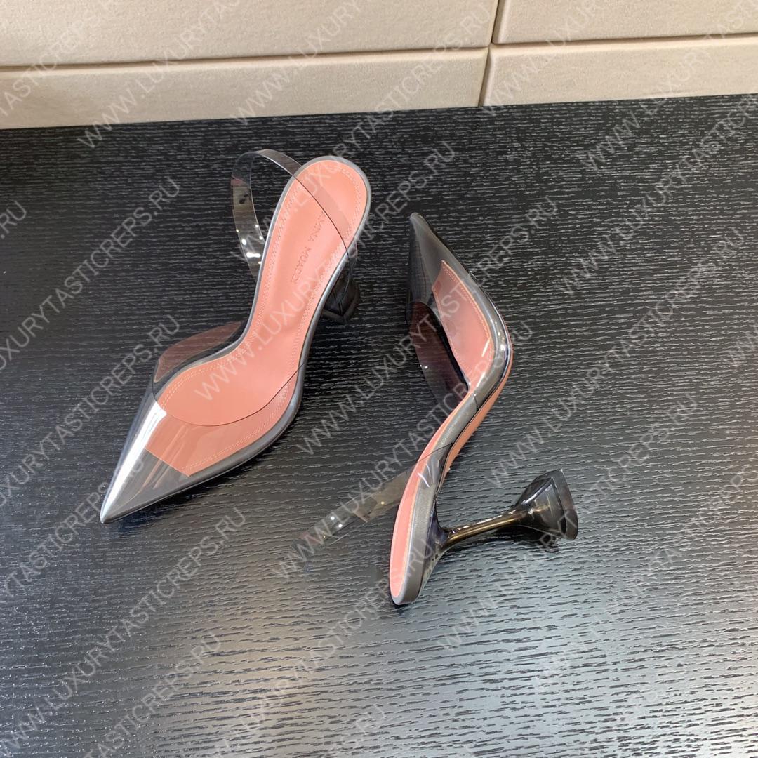 AMINA MUADDI HOLLI GLASS SLING TRANSPARENT GRAY AM8921