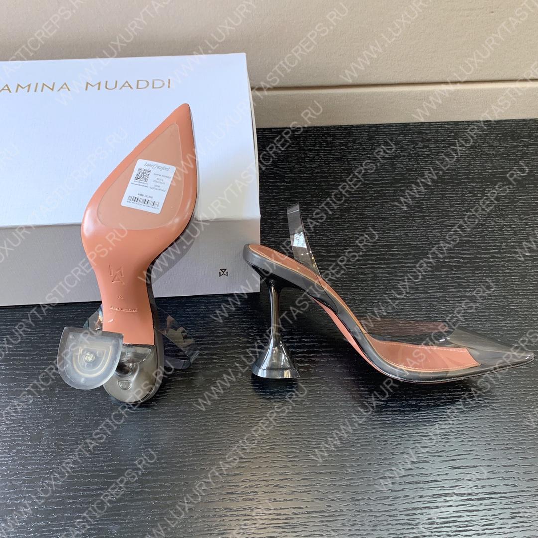 AMINA MUADDI HOLLI GLASS SLING TRANSPARENT GRAY AM8921