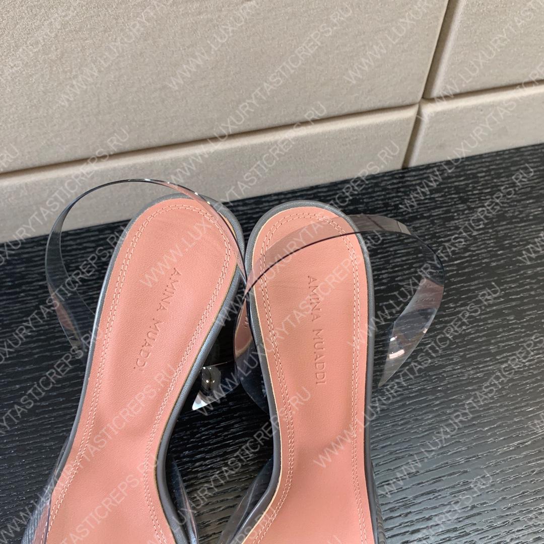 AMINA MUADDI HOLLI GLASS SLING TRANSPARENT GRAY AM8921