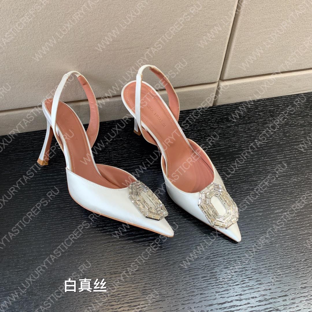 AMINA MUADDI CAMELIA SLING 105 WHITE AM9004