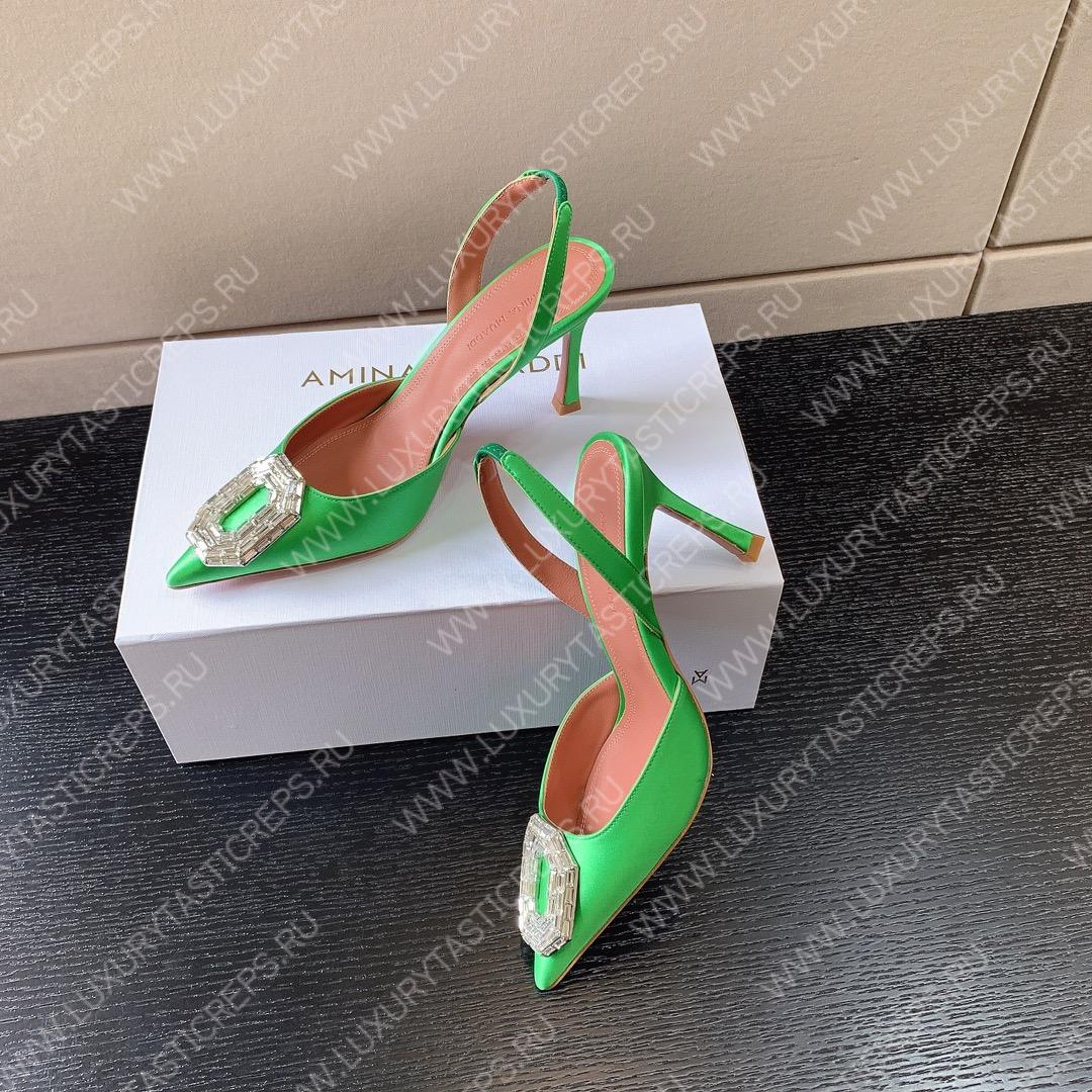 AMINA MUADDI CAMELIA SLING 105 GREEN AM9004