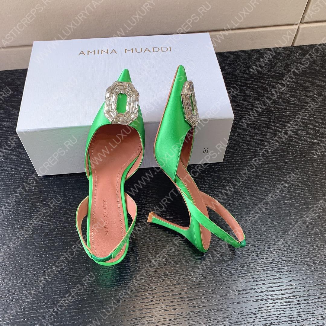 AMINA MUADDI CAMELIA SLING 105 GREEN AM9004