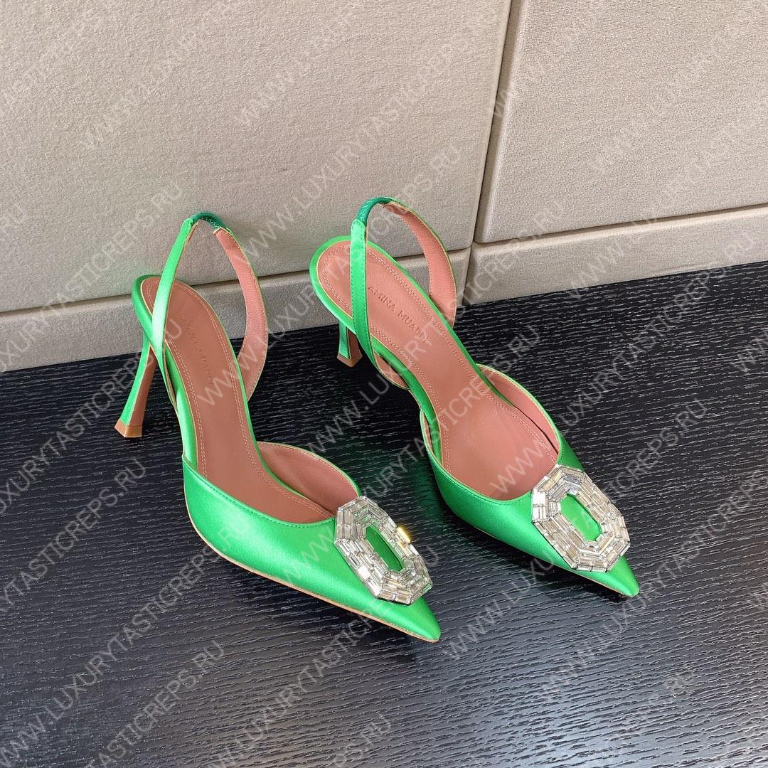 AMINA MUADDI CAMELIA SLING 105 GREEN AM9004