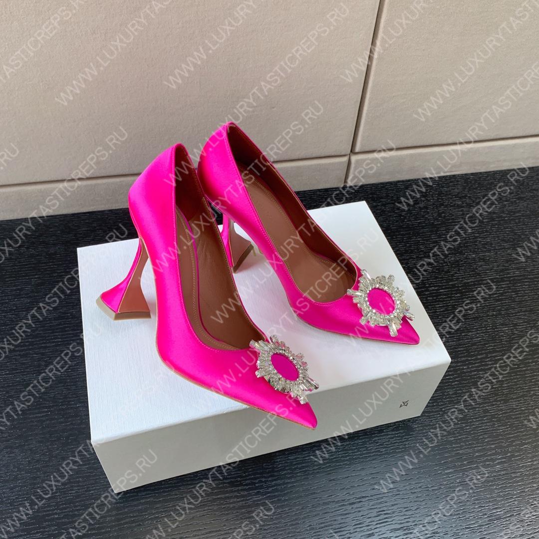 AMINA MUADDI BEGUM PATENT LEATHER PUMPS PINK AM8001