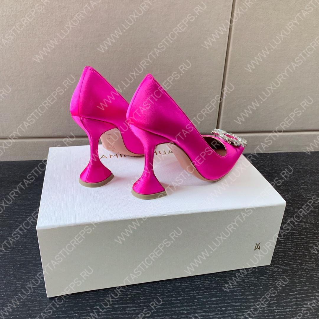 AMINA MUADDI BEGUM PATENT LEATHER PUMPS PINK AM8001