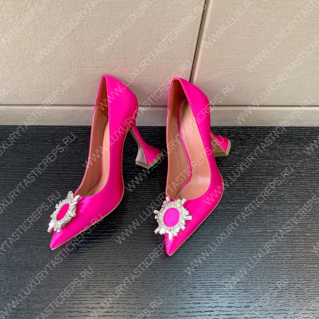AMINA MUADDI BEGUM PATENT LEATHER PUMPS PINK AM8001