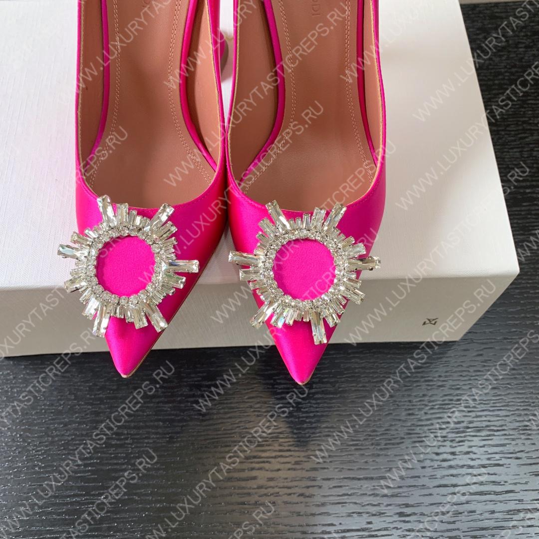 AMINA MUADDI BEGUM PATENT LEATHER PUMPS PINK AM8001
