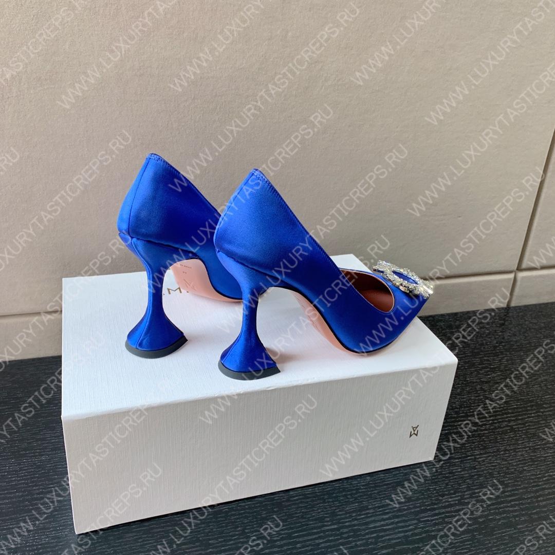 AMINA MUADDI BEGUM PATENT LEATHER PUMPS BLUE AM8001