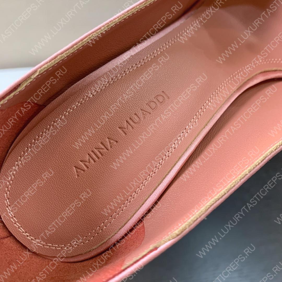 AMINA MUADDI BEGUM PATENT LEATHER PUMPS BABY PINK AM8001