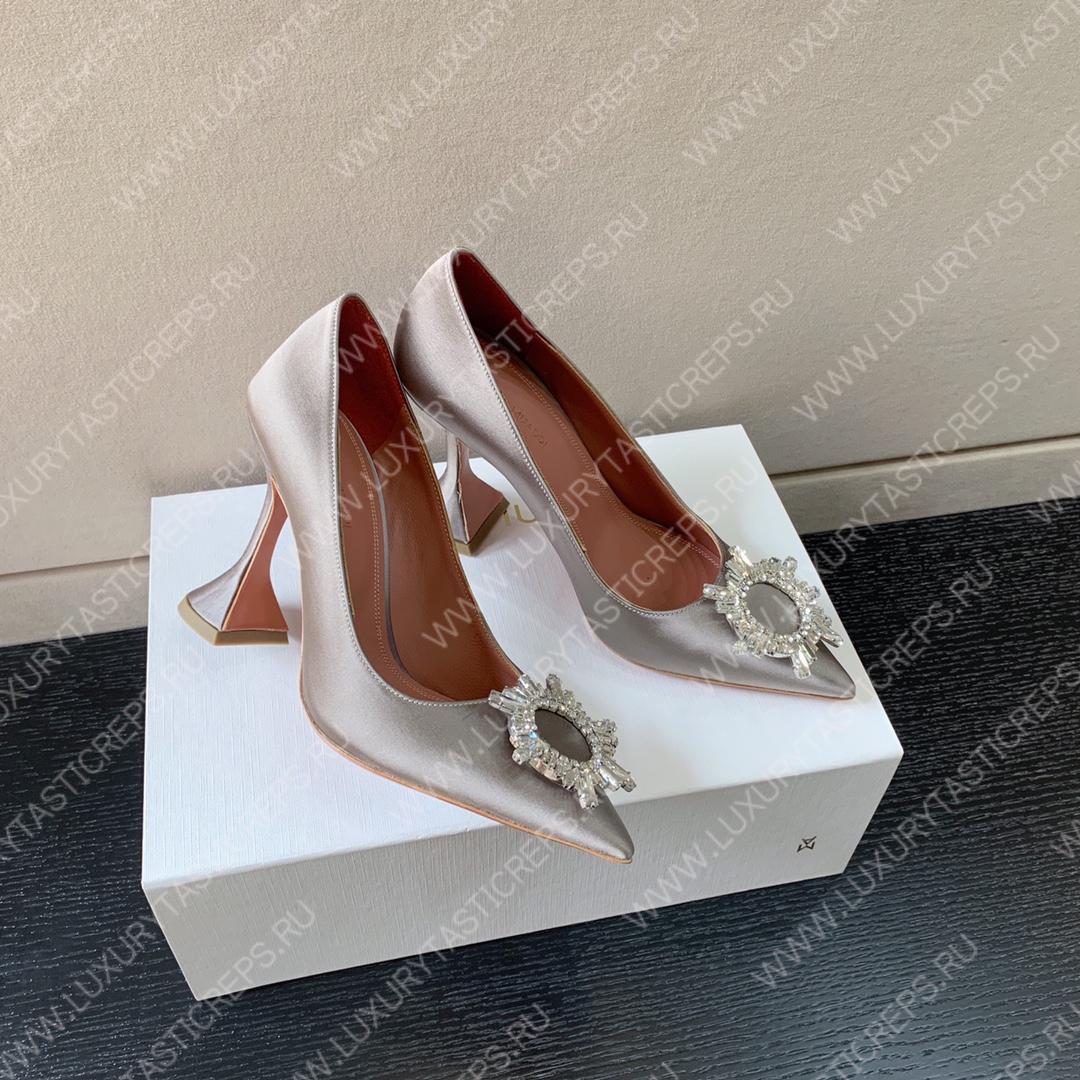 AMINA MUADDI BEGUM PATENT LEATHER PUMPS ANTIQUE METALLIC AM8001