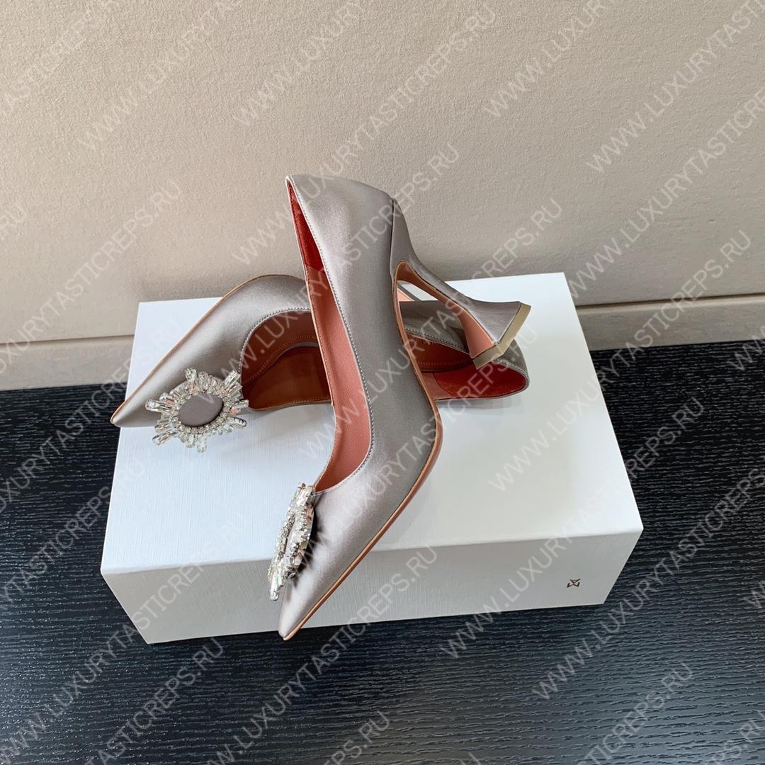 AMINA MUADDI BEGUM PATENT LEATHER PUMPS ANTIQUE METALLIC AM8001