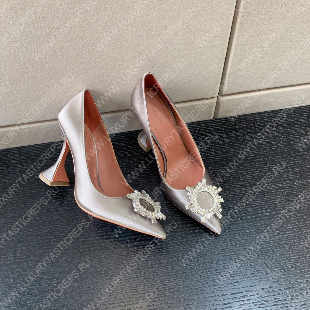 AMINA MUADDI BEGUM PATENT LEATHER PUMPS ANTIQUE METALLIC AM8001