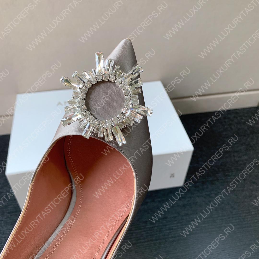 AMINA MUADDI BEGUM PATENT LEATHER PUMPS ANTIQUE METALLIC AM8001