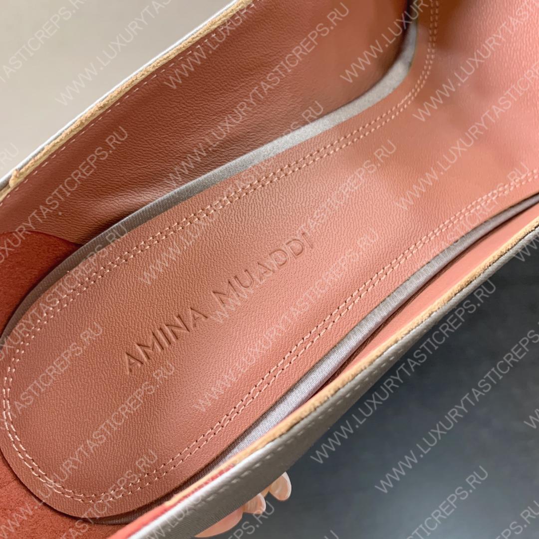 AMINA MUADDI BEGUM PATENT LEATHER PUMPS ANTIQUE METALLIC AM8001