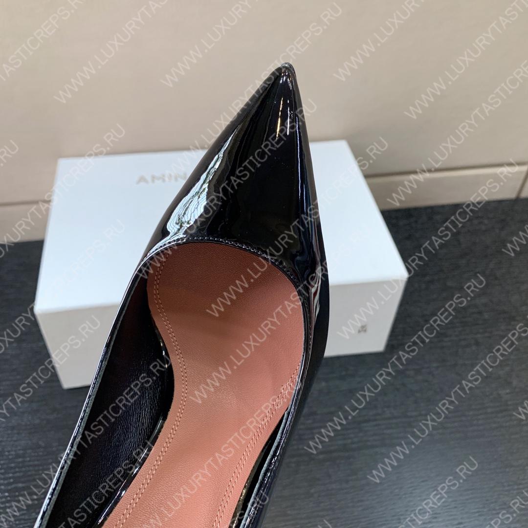 AMINA MUADDI BEGUM PATENT LEATHER PUMPS BLACK AM8001