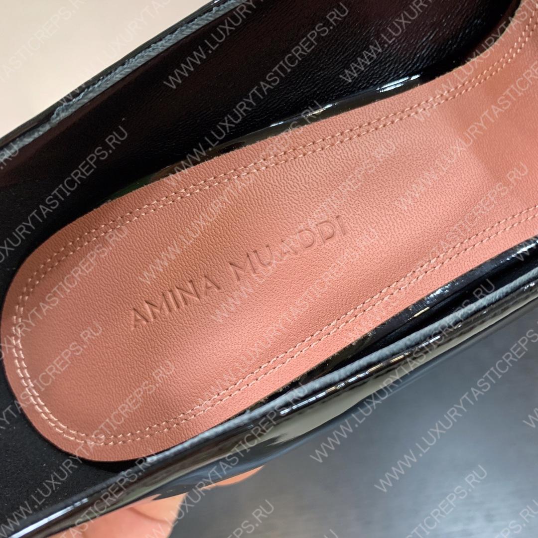 AMINA MUADDI BEGUM PATENT LEATHER PUMPS BLACK AM8001