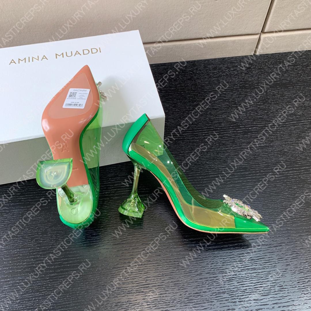 AMINA MUADDI BEGUM GLASS PUMP EMERALD GREEN AM8002