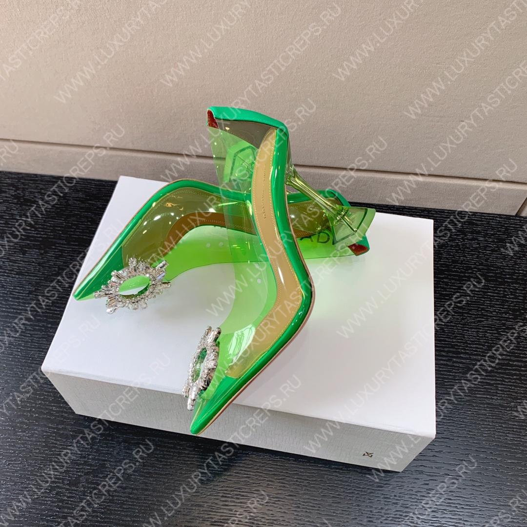AMINA MUADDI BEGUM GLASS PUMP EMERALD GREEN AM8002