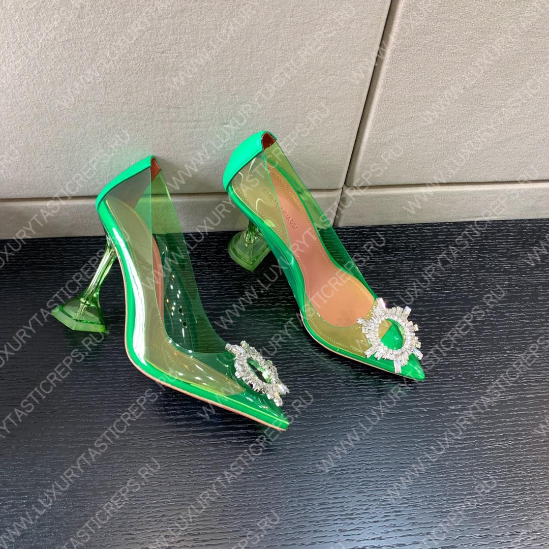 AMINA MUADDI BEGUM GLASS PUMP EMERALD GREEN AM8002