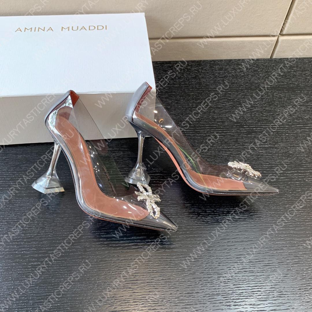 AMINA MUADDI ROSIE GLASS PUMP GREY AM8003