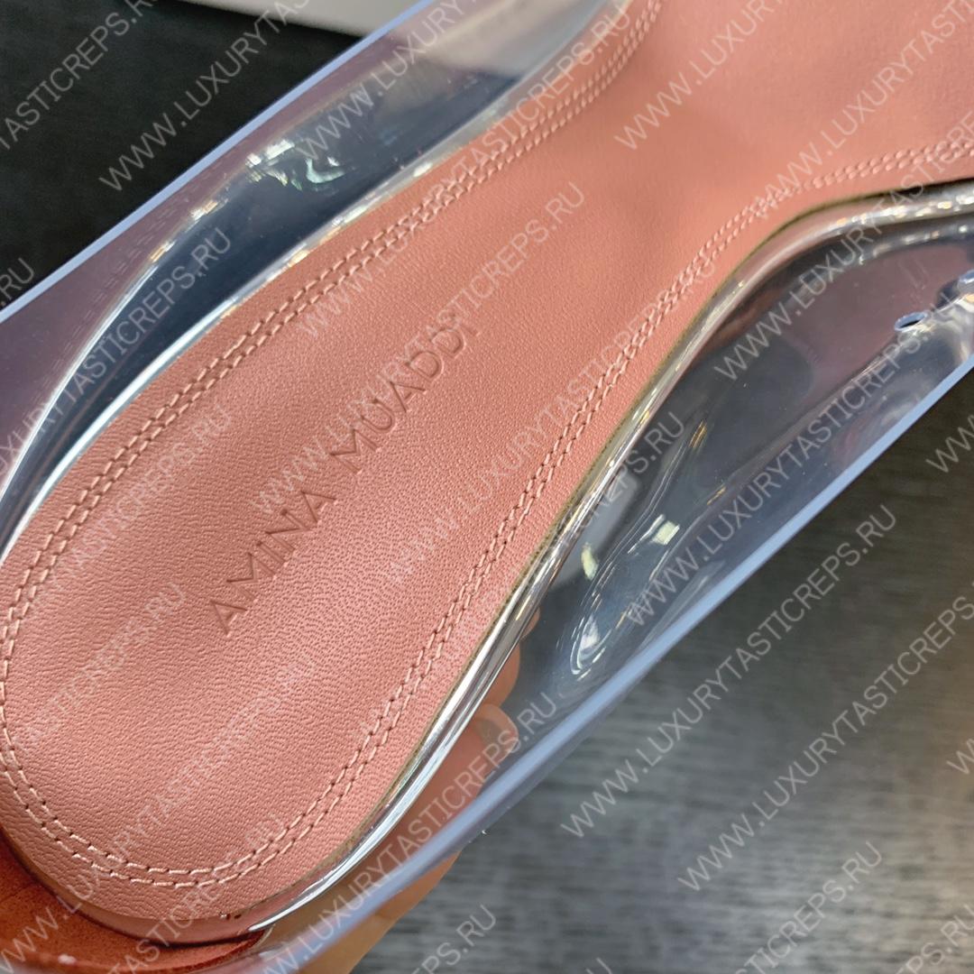 AMINA MUADDI ROSIE GLASS PUMP SILVER AM8003