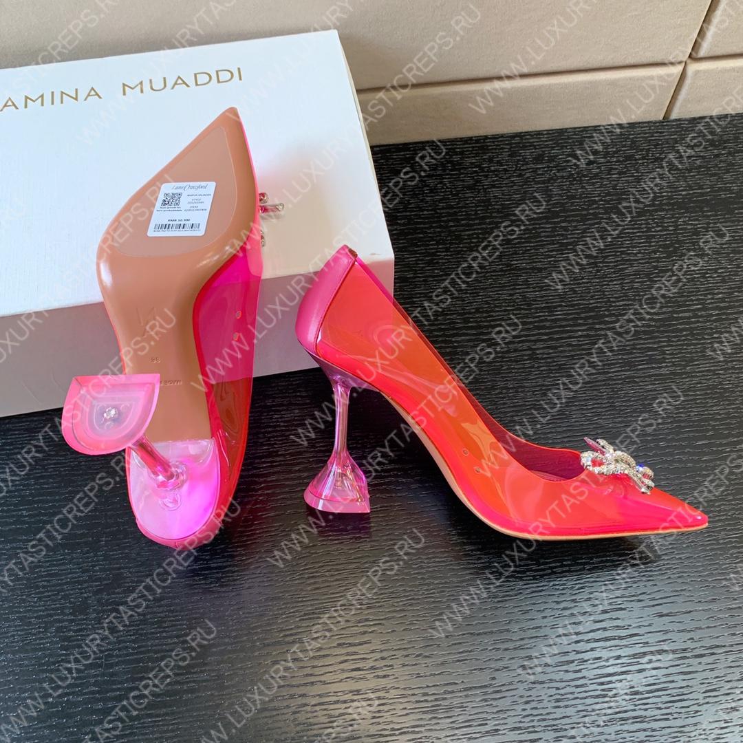 AMINA MUADDI ROSIE GLASS PUMP PINK/RED AM8003