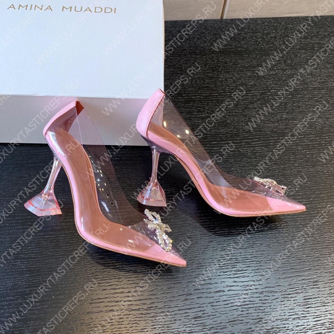 AMINA MUADDI ROSIE GLASS PUMP PINK AM8003