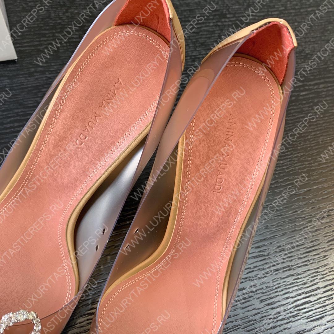 AMINA MUADDI ROSIE GLASS PUMP CARAMEL AM8003