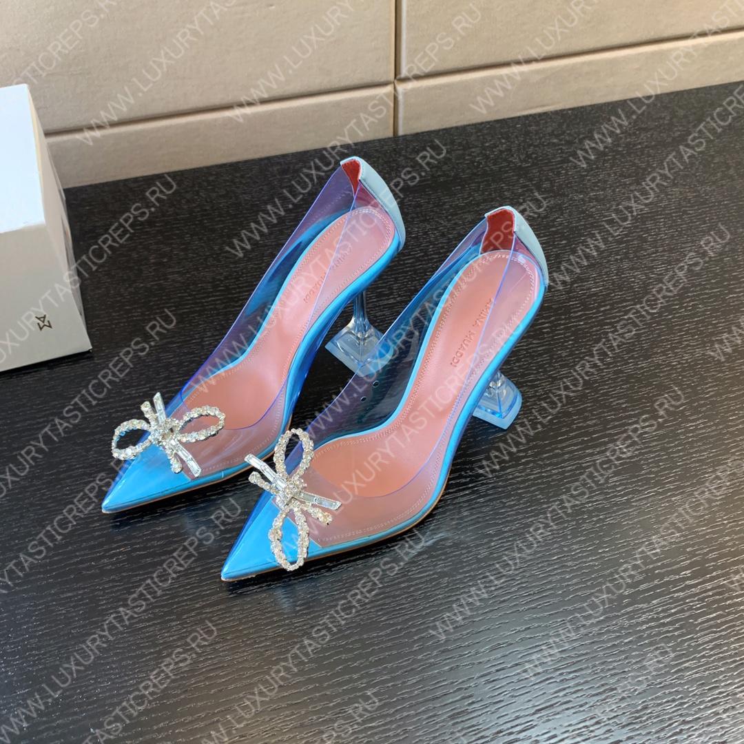 AMINA MUADDI ROSIE GLASS PUMP BLUE AM8003