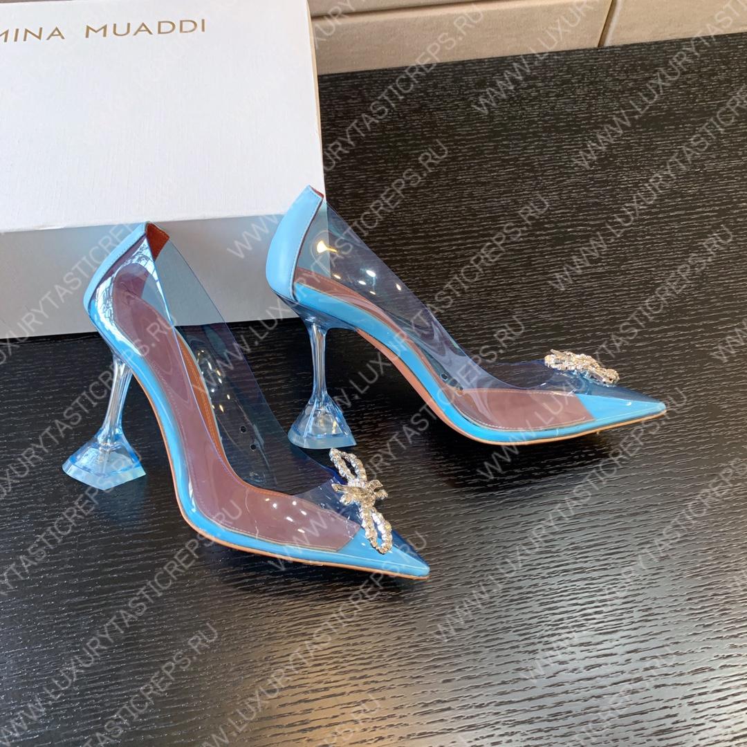 AMINA MUADDI ROSIE GLASS PUMP BLUE AM8003