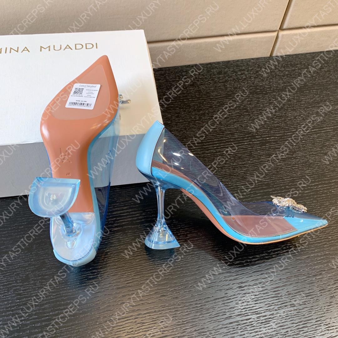 AMINA MUADDI ROSIE GLASS PUMP BLUE AM8003