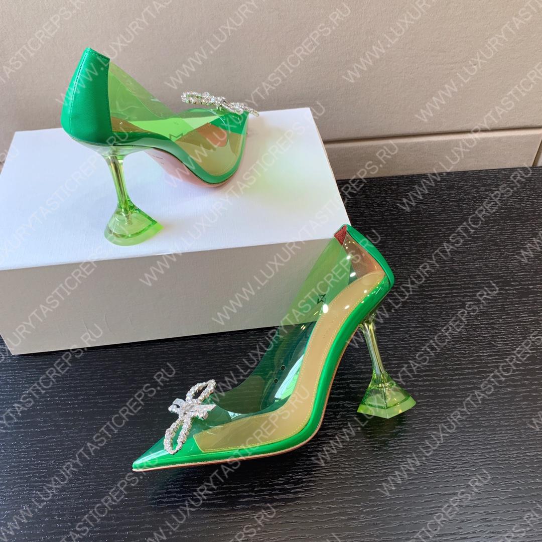 AMINA MUADDI ROSIE GLASS PUMP GREEN AM8003