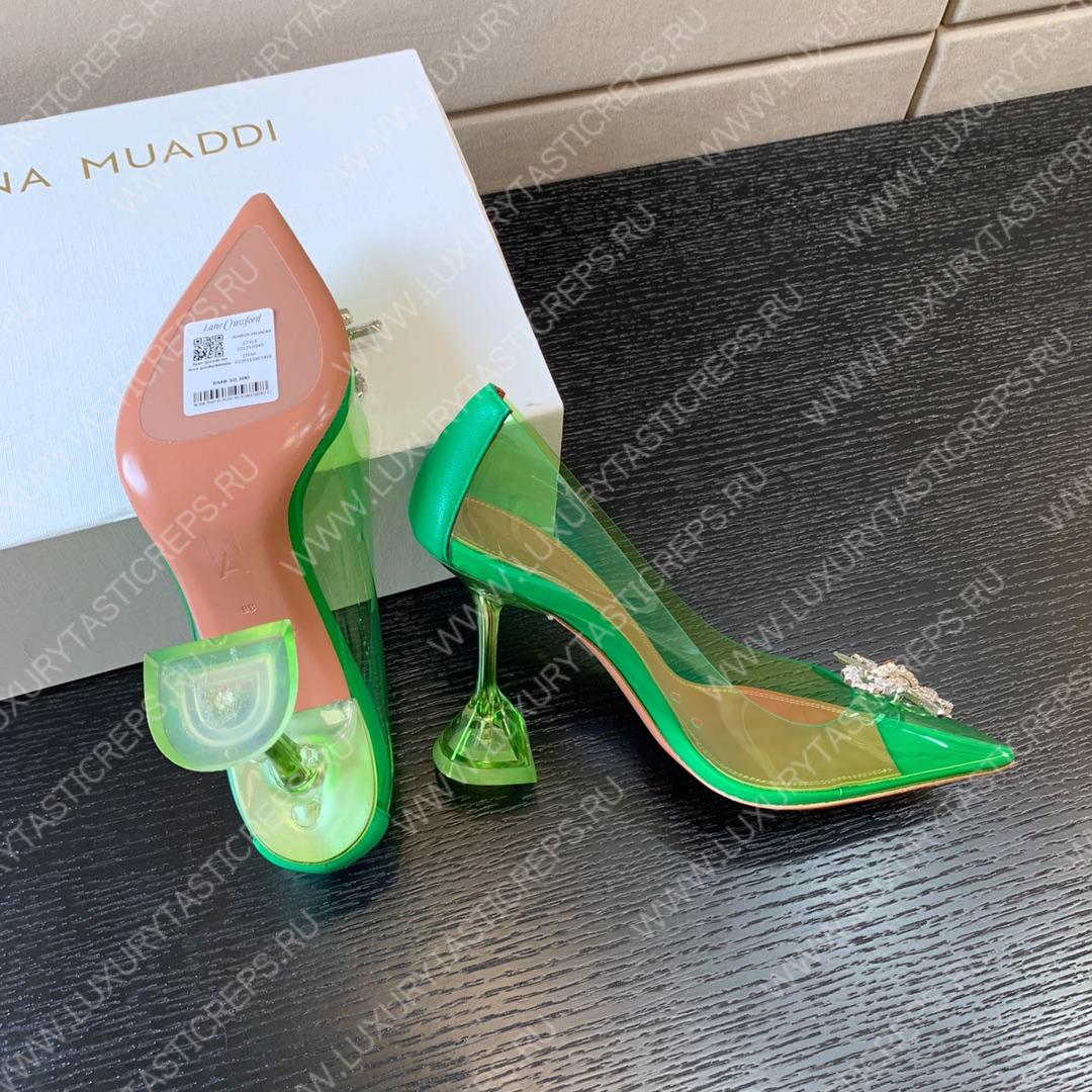 AMINA MUADDI ROSIE GLASS PUMP GREEN AM8003