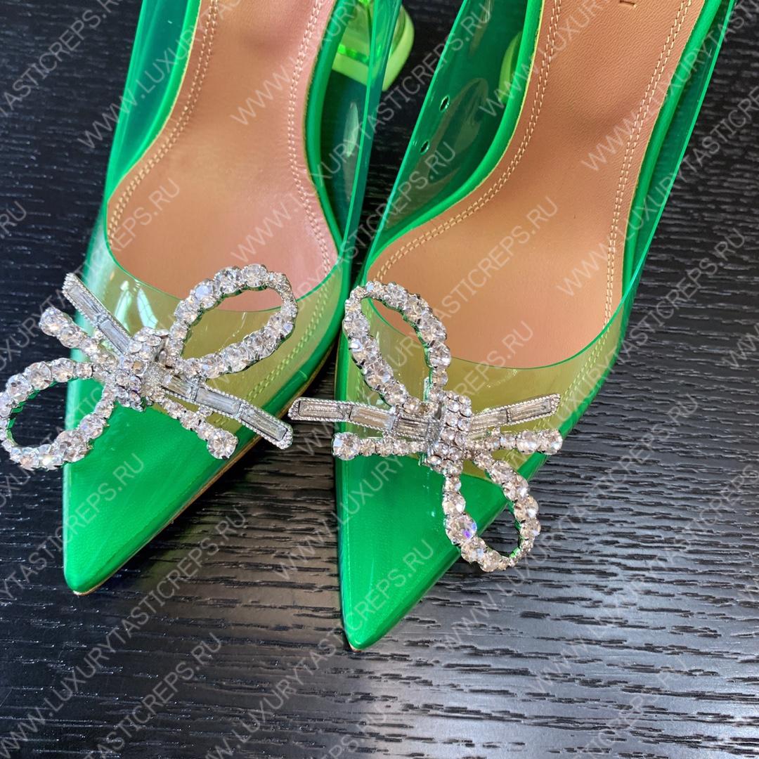 AMINA MUADDI ROSIE GLASS PUMP GREEN AM8003