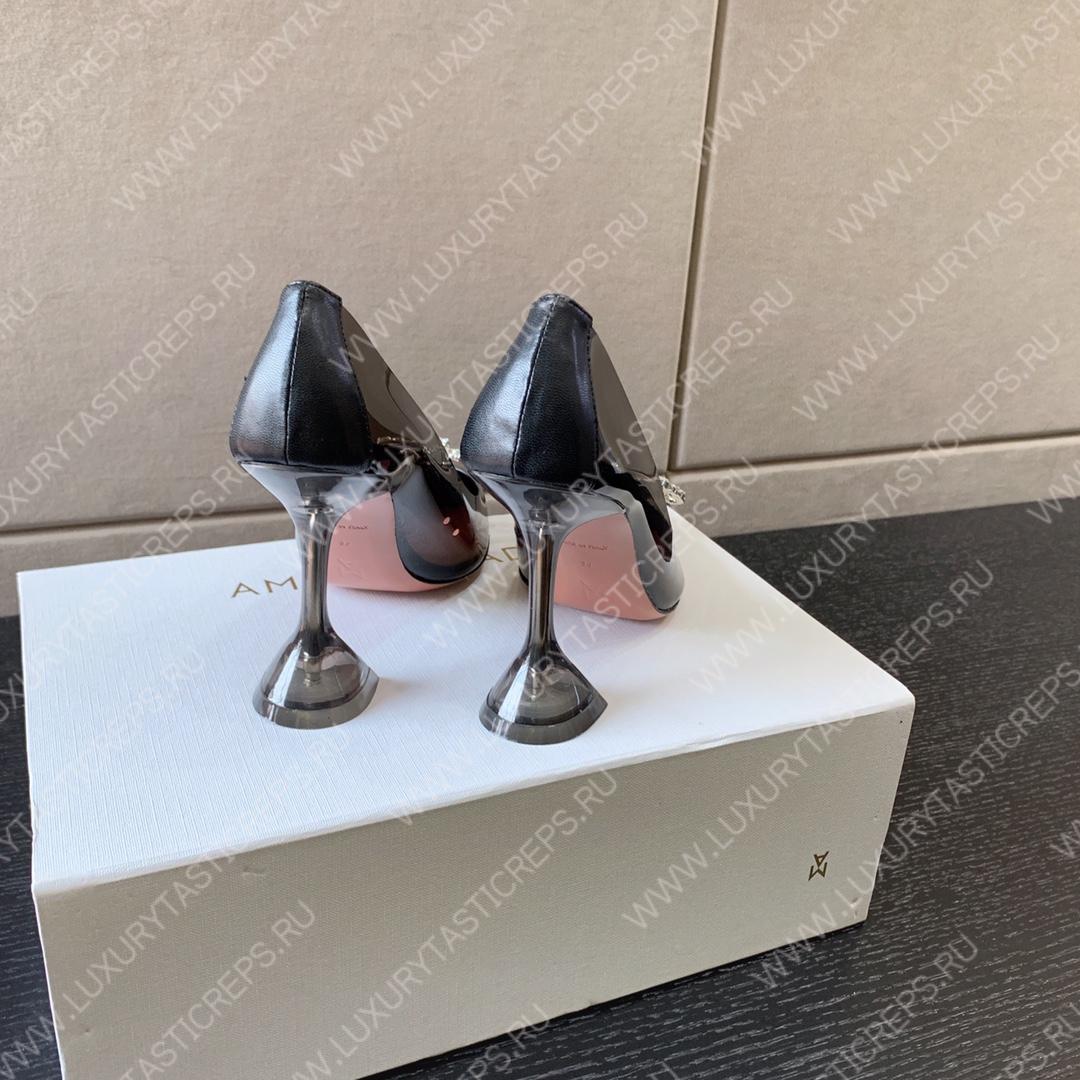 AMINA MUADDI ROSIE GLASS PUMP BLACK AM8003