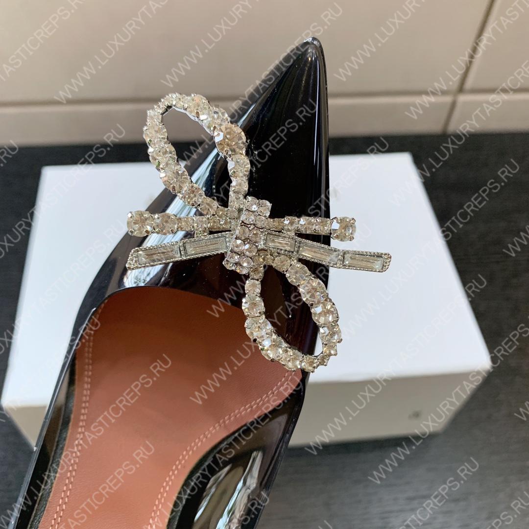 AMINA MUADDI ROSIE GLASS PUMP BLACK AM8003