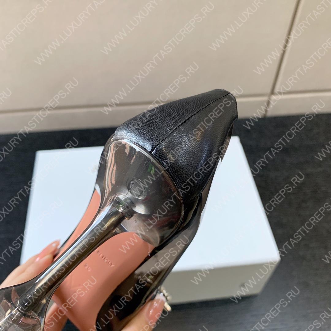 AMINA MUADDI ROSIE GLASS PUMP BLACK AM8003