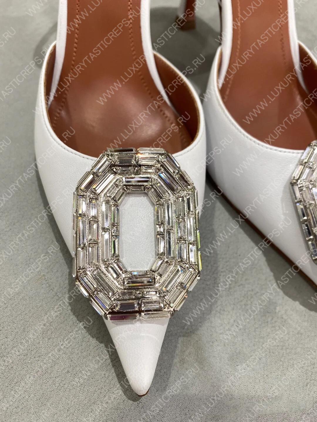 AMINA MUADDI CAMELIA 60 LEATHER SLINGBACK HEELS AM9003