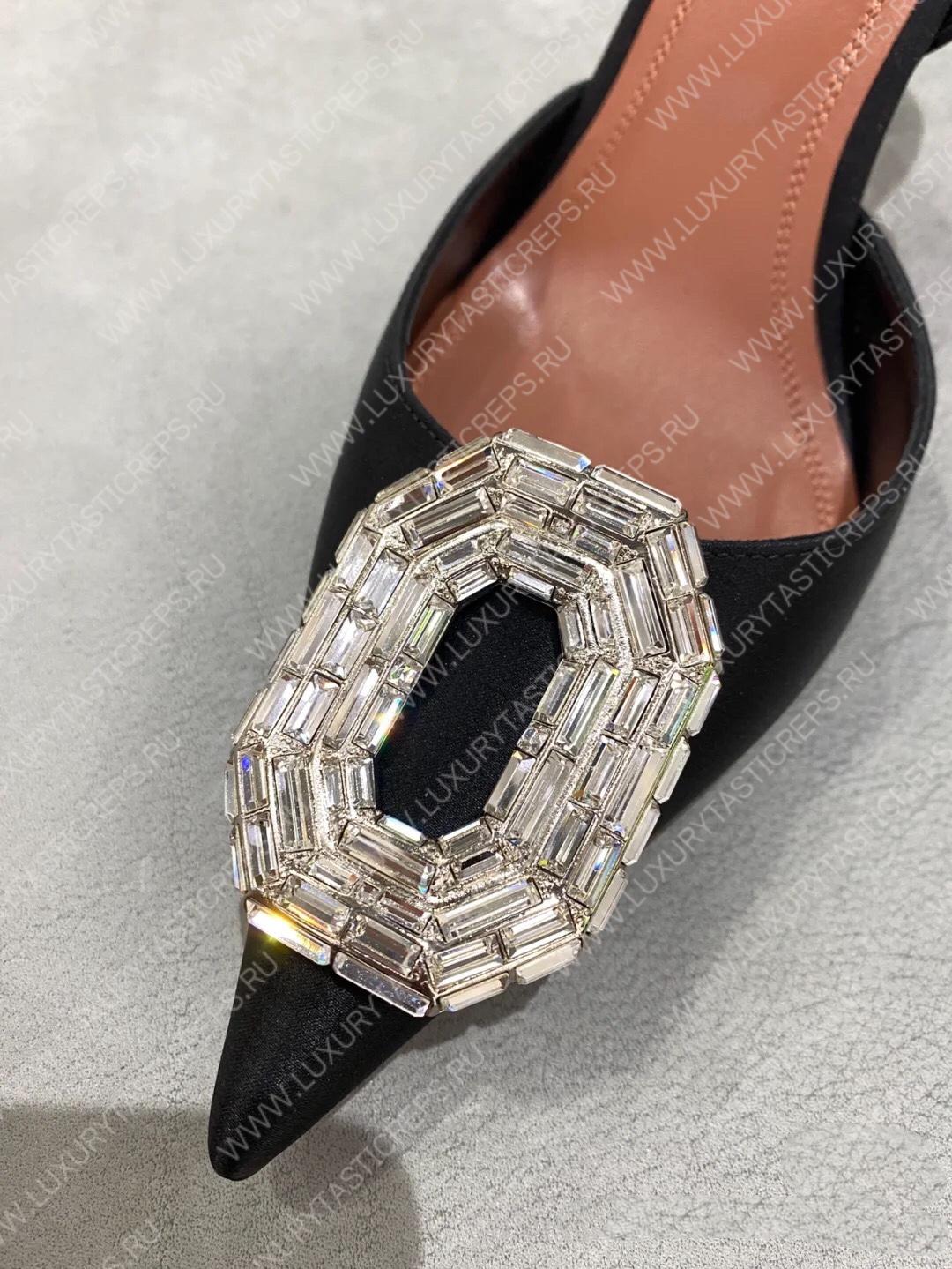 AMINA MUADDI CAMELIA 60 LEATHER SLINGBACK HEELS AM9003