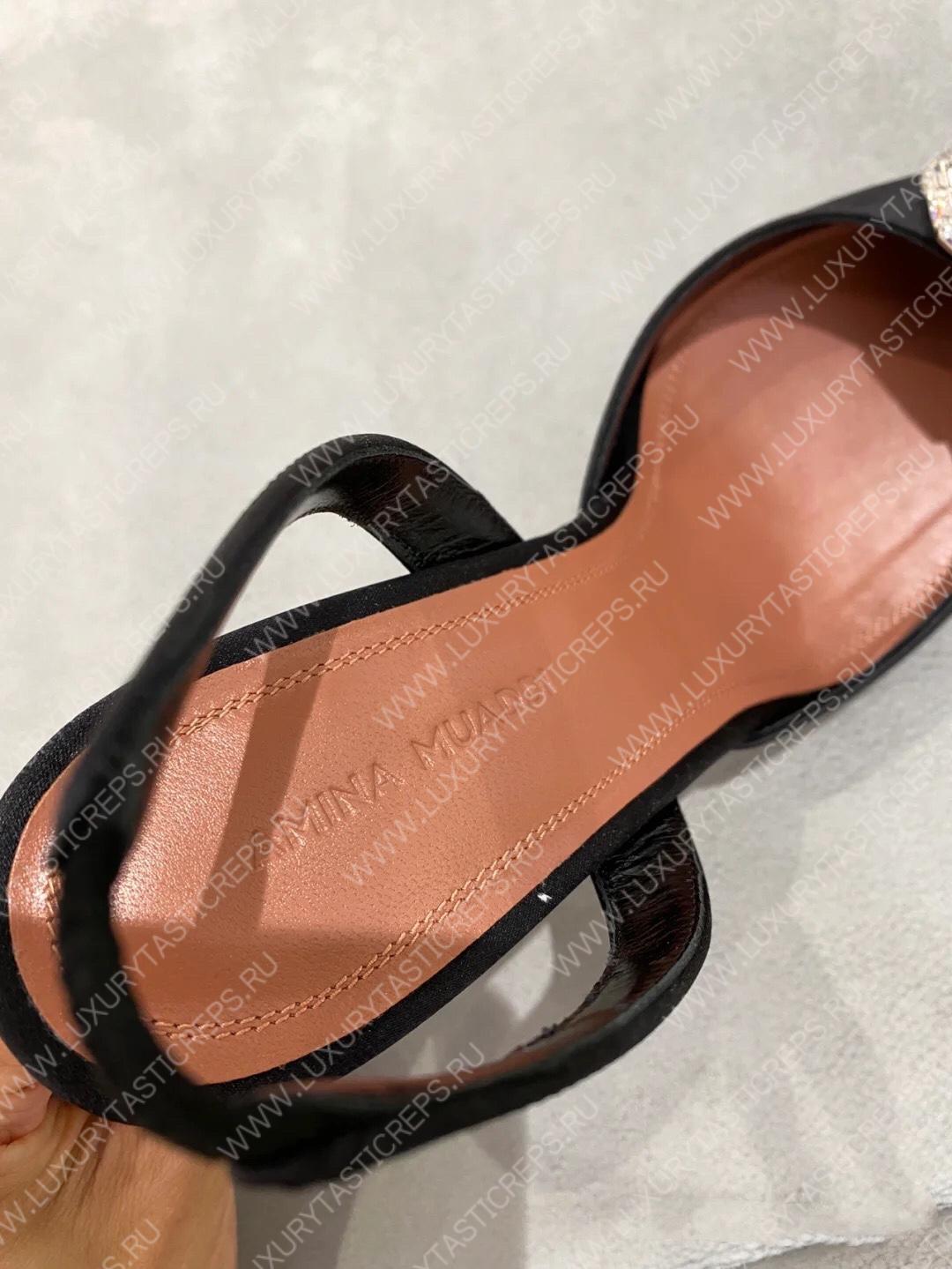 AMINA MUADDI CAMELIA 60 LEATHER SLINGBACK HEELS AM9003