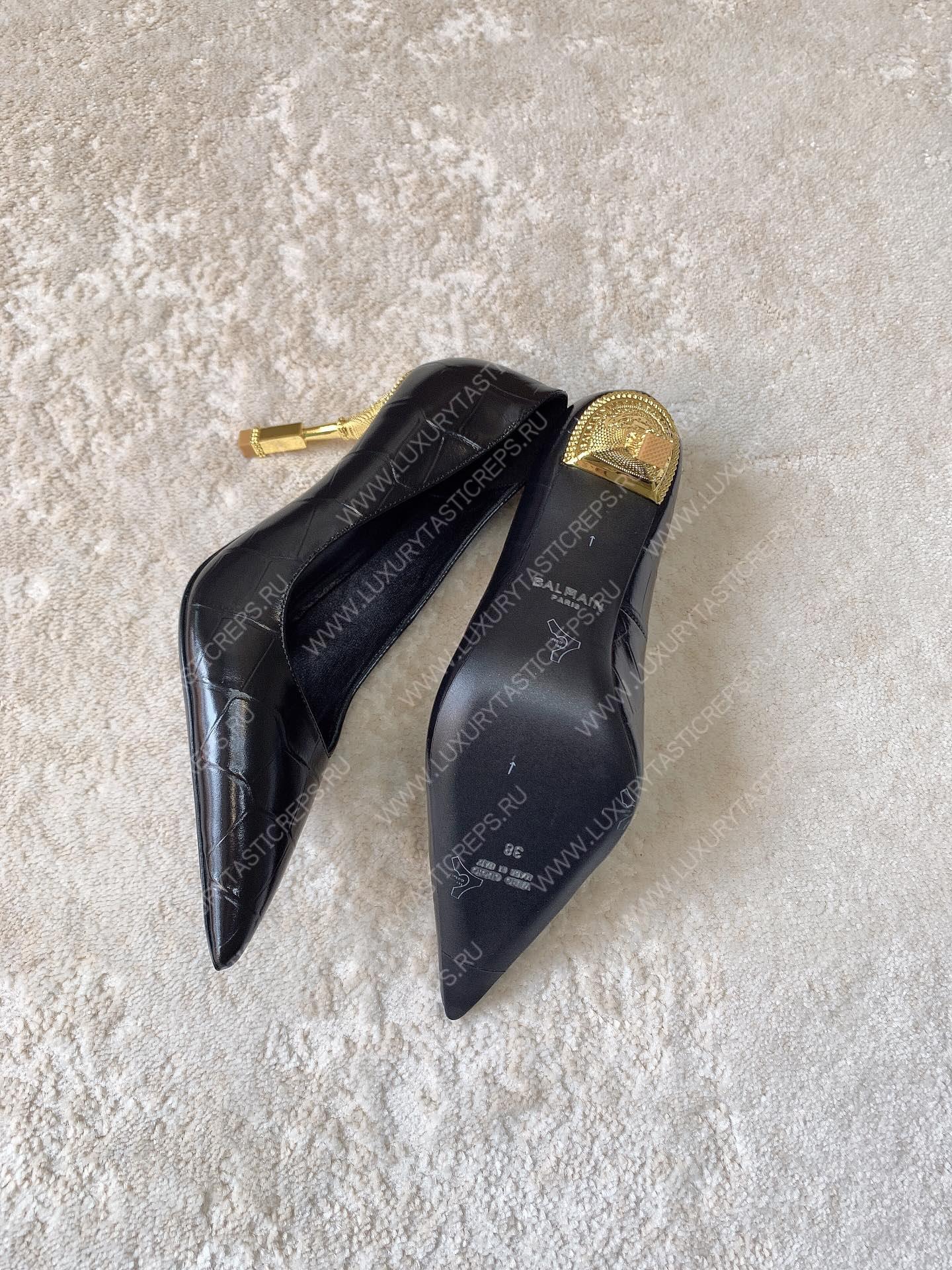 BALMAIN MONETA CROC PUMPS BLACK YN1UA762LDPN