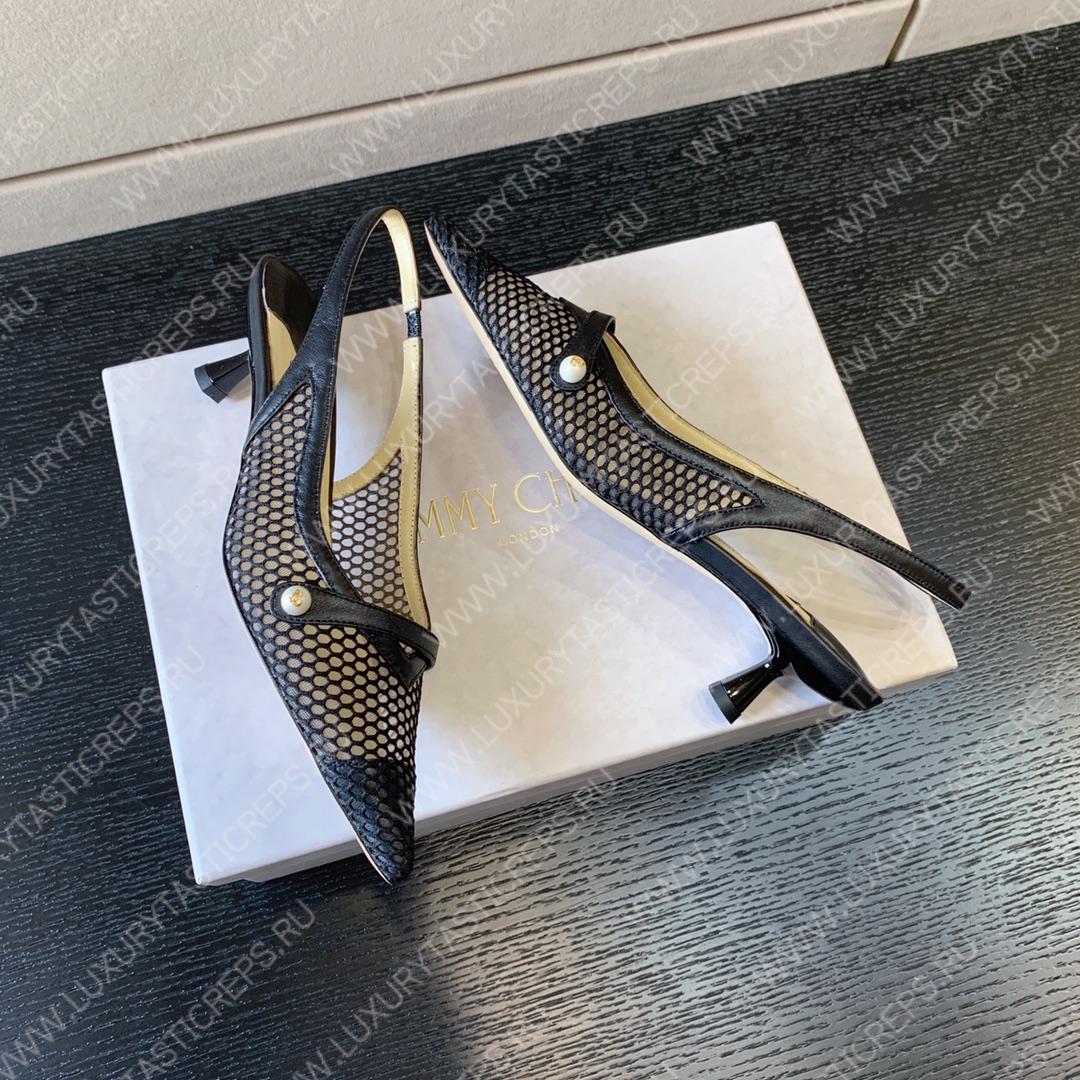 JIMMY CHOO SLINGBACK PUMPS BLACK AMITA45NHD