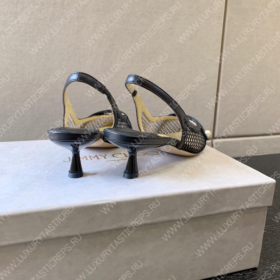 JIMMY CHOO SLINGBACK PUMPS BLACK AMITA45NHD