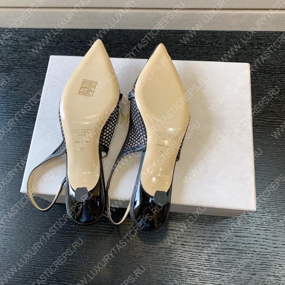 JIMMY CHOO SLINGBACK PUMPS BLACK AMITA45NHD