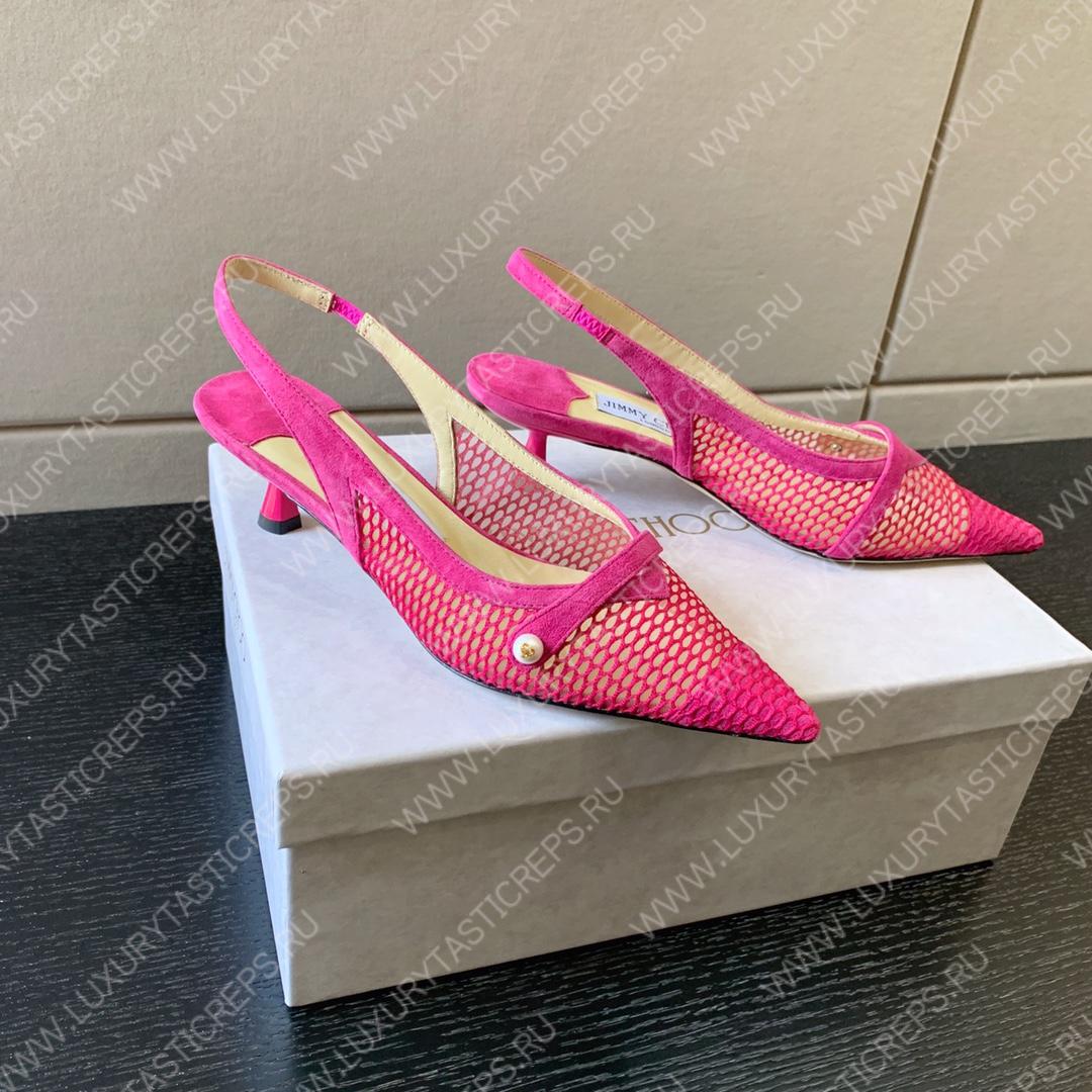 JIMMY CHOO SLINGBACK PUMPS BRIGHT PINK AMITA45NHD