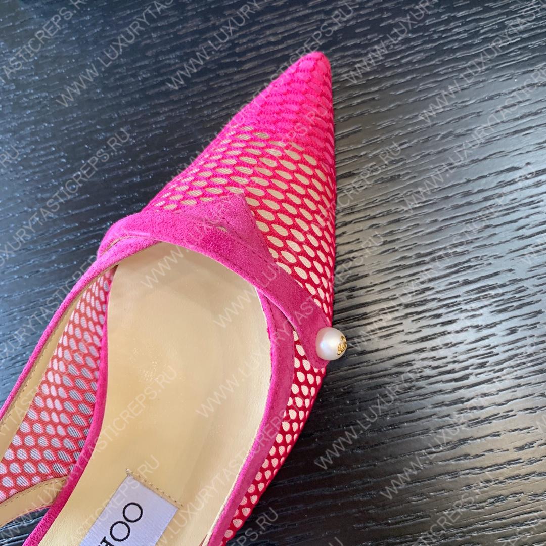 JIMMY CHOO SLINGBACK PUMPS BRIGHT PINK AMITA45NHD