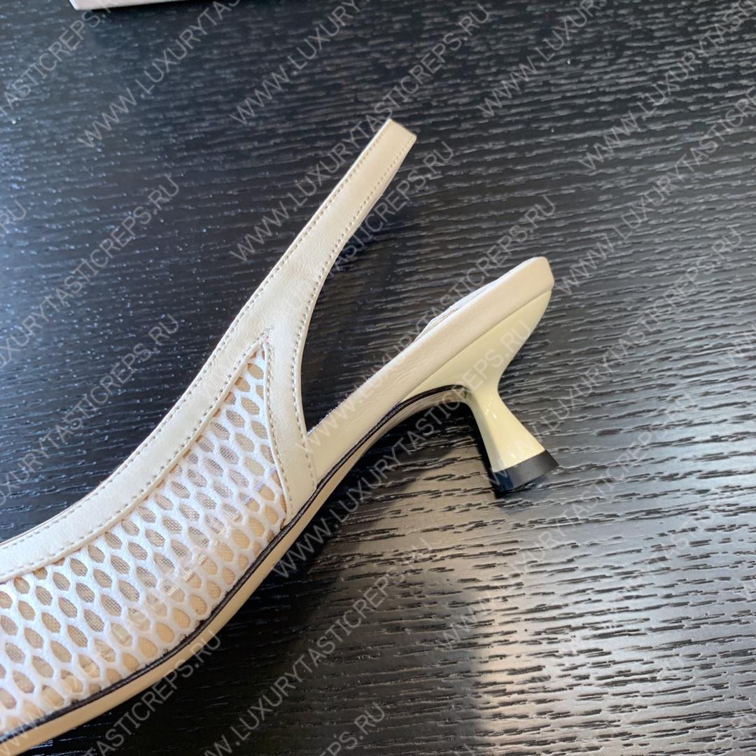 JIMMY CHOO SLINGBACK PUMPS WHITE/LATTE AMITA45NHD