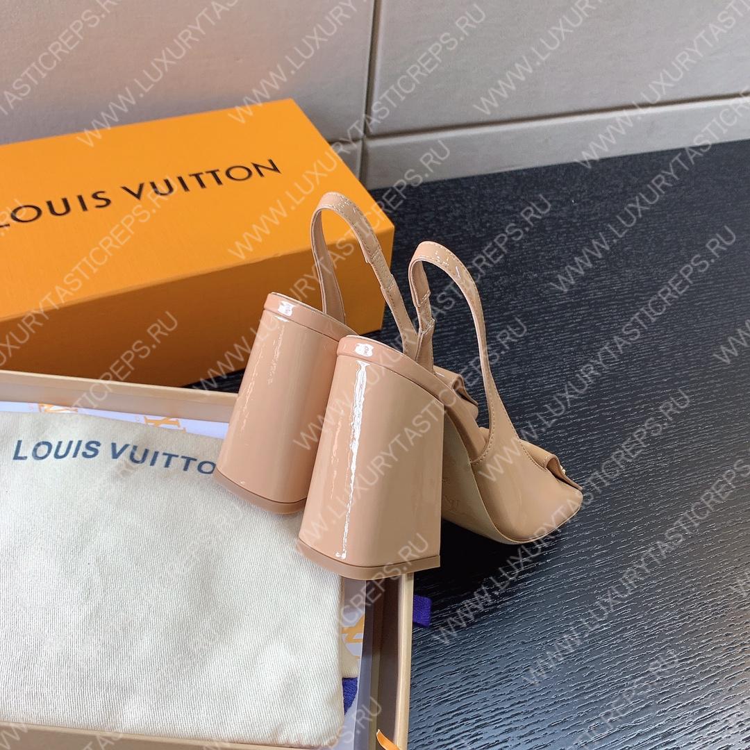 L**is vitton madeleine slingback pumps leather biege 1a65og