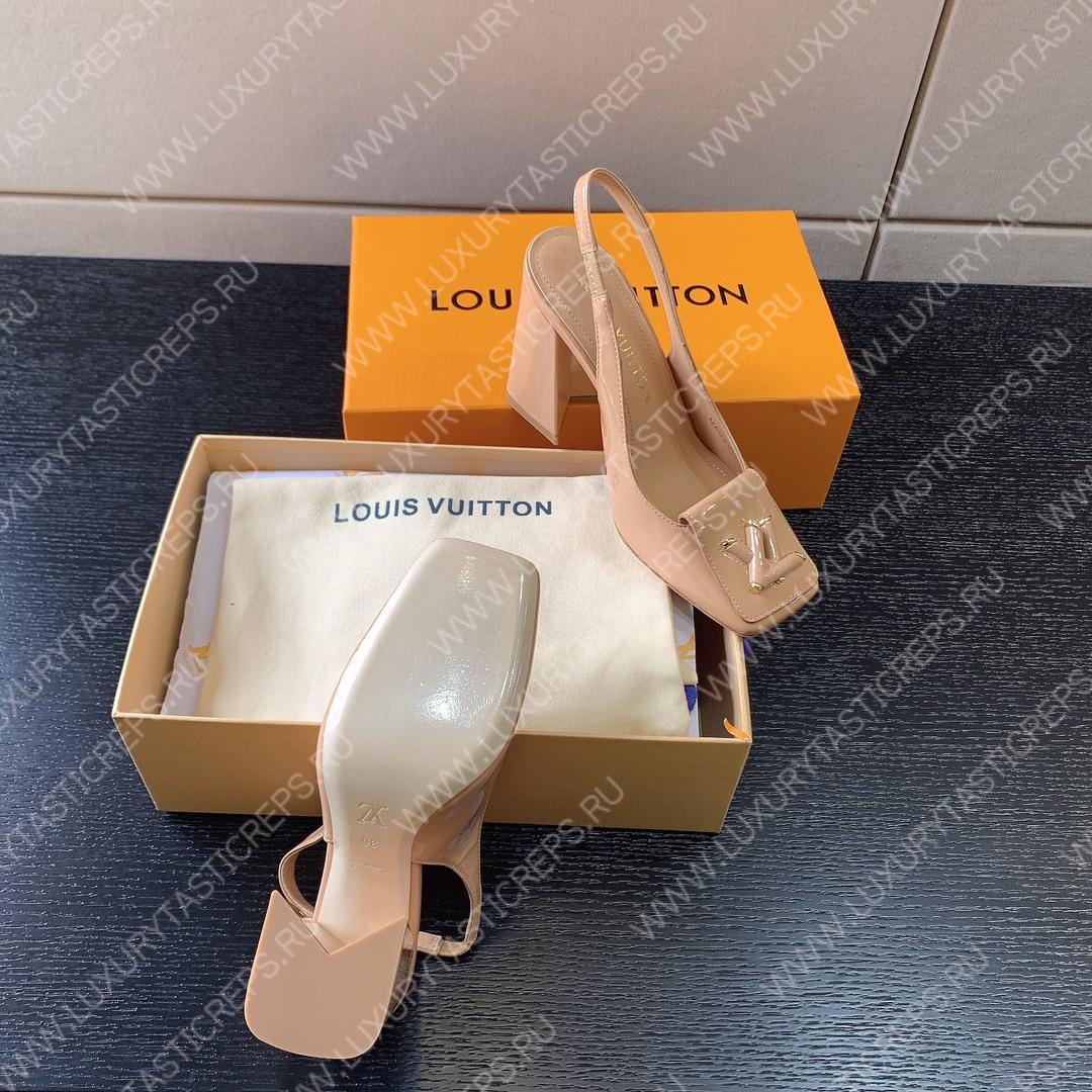 L**is vitton madeleine slingback pumps leather biege 1a65og
